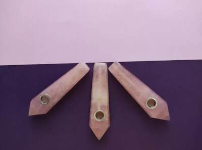 Pipa Hekate Cuarzo Rosa Natural Cristal