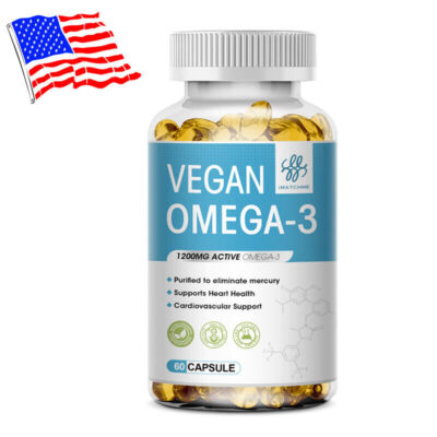 Omega 3 Fish Oil Capsules 3x Strength 1200mg EPA & DHA Highest Potency 60 Pills