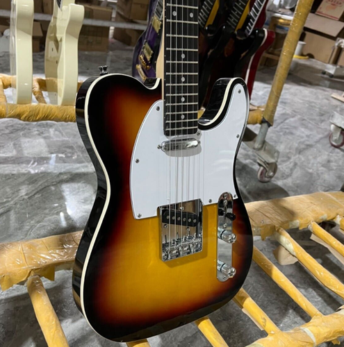 Tele Electric Guitar Rosewood Fretboard Basswood Body Vintage Sunburst Color - Bild 3 von 6