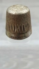 Vintage 1972 Birmingham Silver Vermeil Textured Thimble Size 5 By S J Rose and S