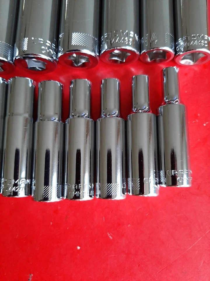 NEW Craftsman Tools 15 Piece Deep 3/8" METRIC MM 6 Point Socket Set 6-19mm +21mm - Image 2 of 4