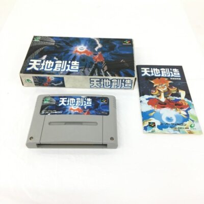 Nintendo Super Famicom Terranigma Tenchi Souzou Game w/ Box Manual