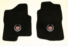 New 2007-2014 Cadillac Escalade Front Carpet Floor Mats Silver Crest Logo Black New 2007-2014 Cadillac Escalade Front Carpet Floor Mats Silver Crest Logo Black