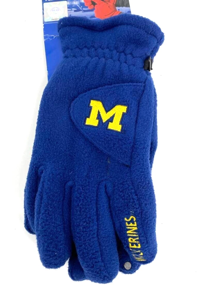 Guantes Michigan Wolverines Invierno Polar Nuevos con Etiquetas Universidad U of M Azul Talla XS Nuevos Foto 2 de 4