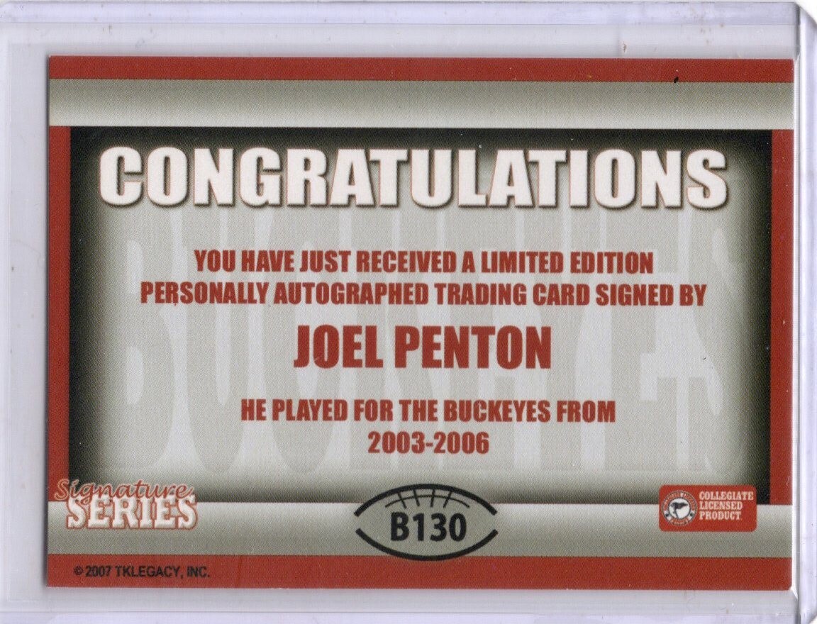 2004-09 TK Legacy Ohio State Buckeyes Joel Penton Signature Series