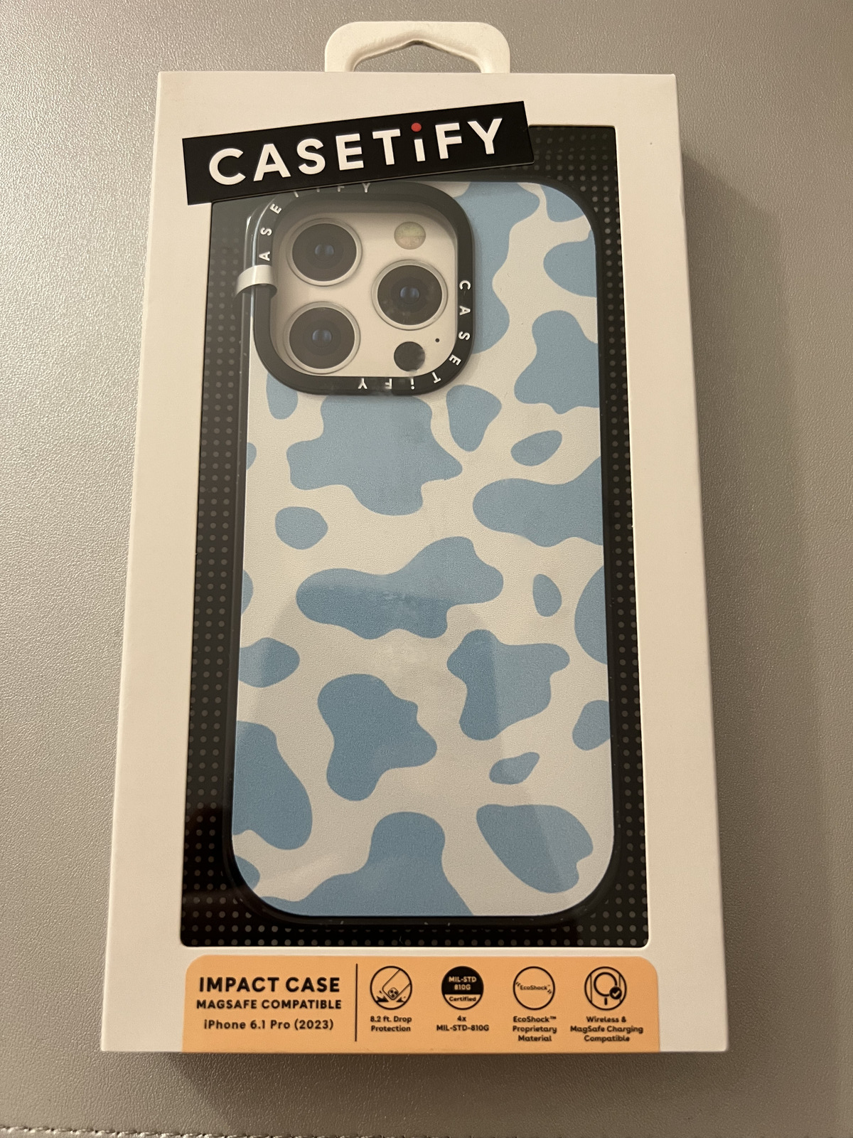 CASETiFY MagSafe Impact Case for iPhone 15 Pro - Blue Cow Design-image