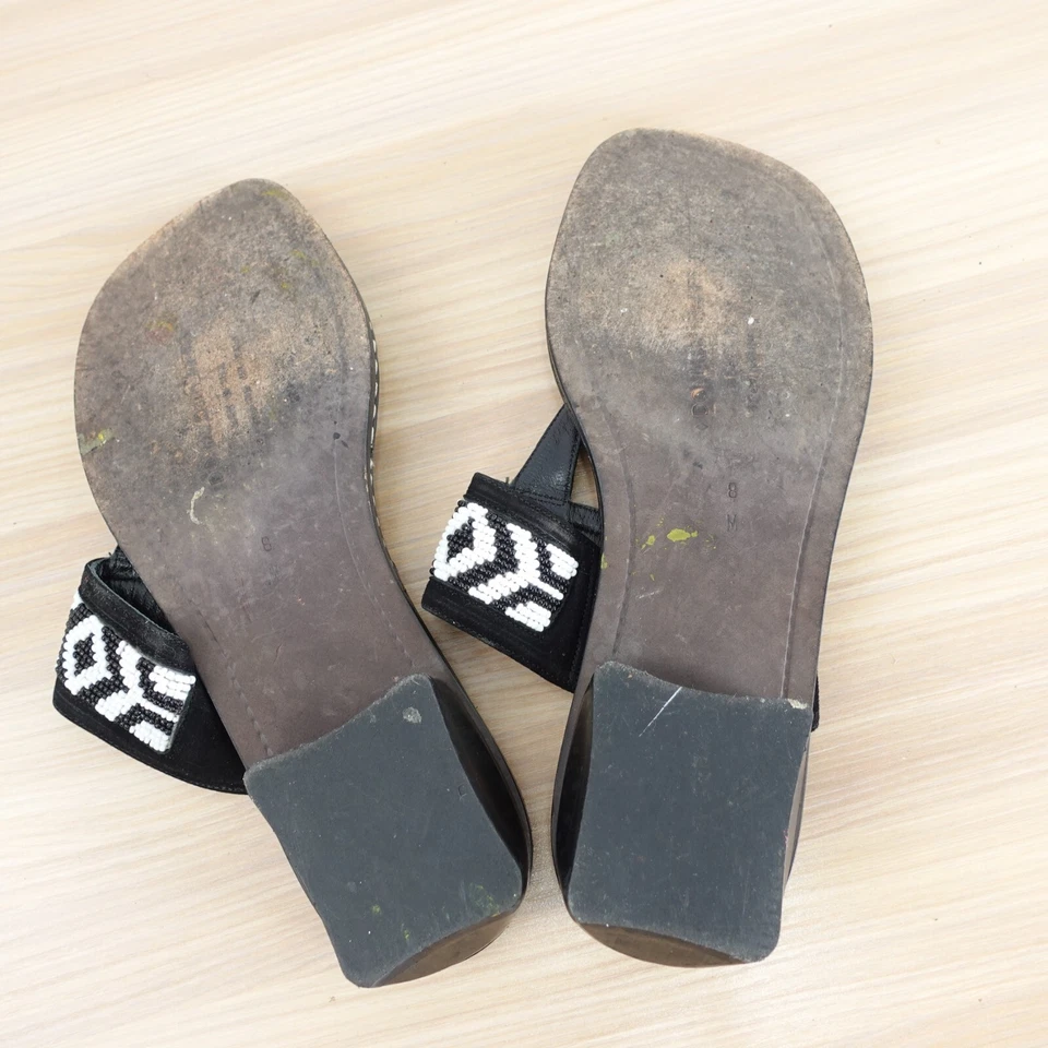 Zapatos Tanga Negros Mujer 8 Charol Sandalia Cuentas DONALD J PLINER ITALIA Foto 4 de 4