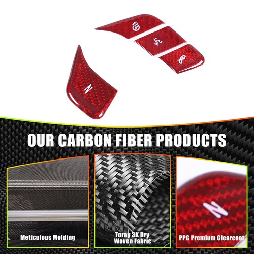 Red Real Carbon Fiber Full Interior Set Decor Cover Trim Kit for Corvette C8 20+ - Picture 7 of 444