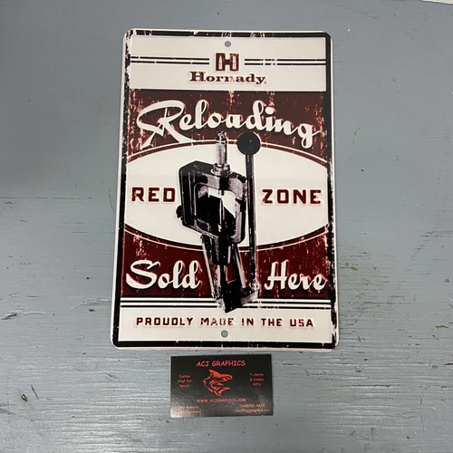 HORNADY RELOADING sign reloading sign  2ND AMENDMENT TIN SIGNAGE FUNNY MAN CAVE