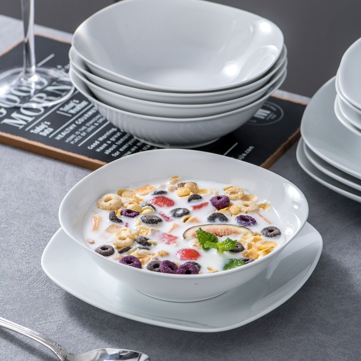 MALACASA Elisa Porcelain Dinnerware Set (Service for 6) - On Sale