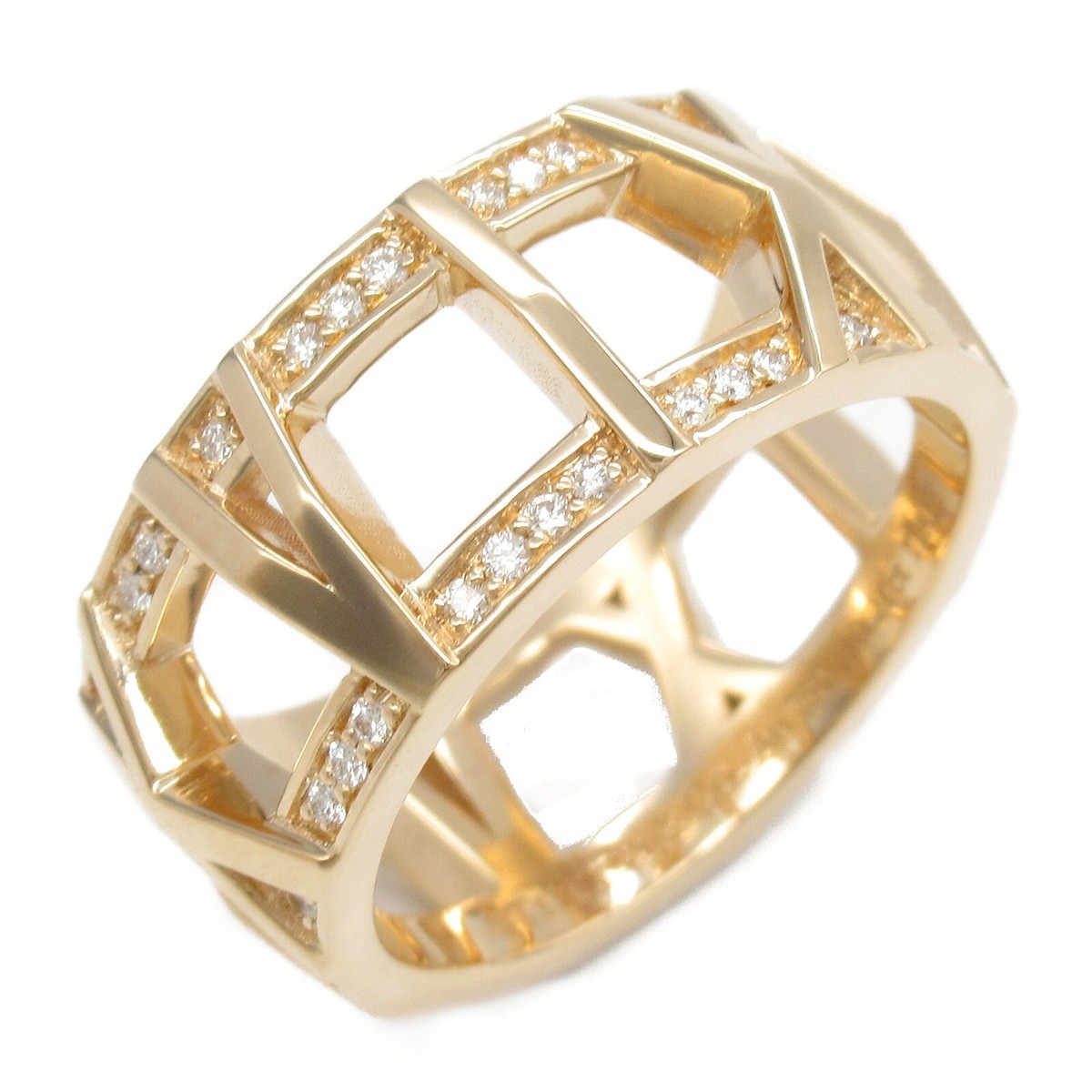 TIFFANY＆CO Atlas X-Open Diamond Ring 18KPG Pink Rose Gold Used