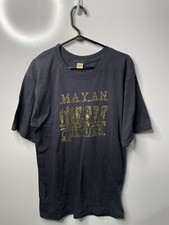 Cancun Mexico Short Sleeve T Shirt Graphic Mayan Culture Size XL Navy Bl