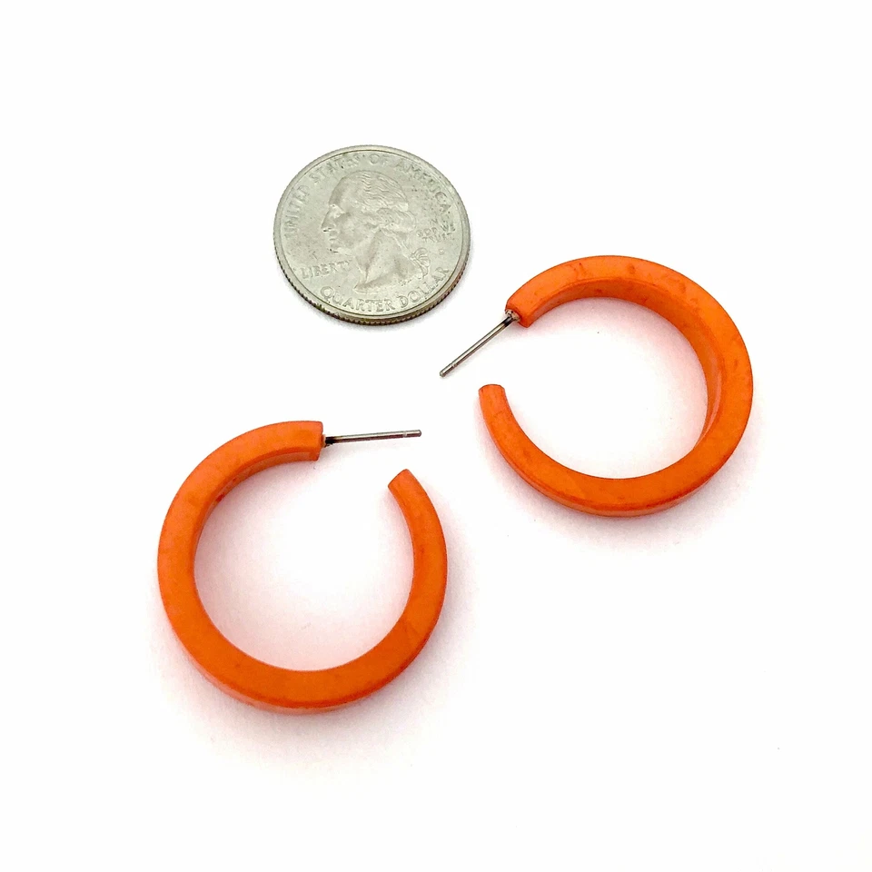 Pendientes de aro Lola de ópalo naranja Foto 2 de 4