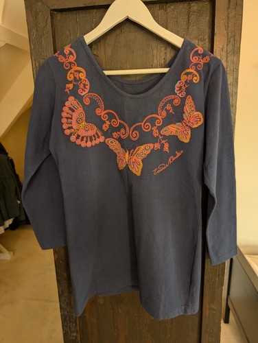 Zandra Rhodes, Zandra Rhodes Top a farfalla vintage - UK12/14