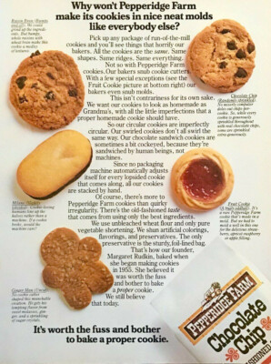 1983 Pepperidge Farm Cookies Print AD Won't Make Our Cookies in