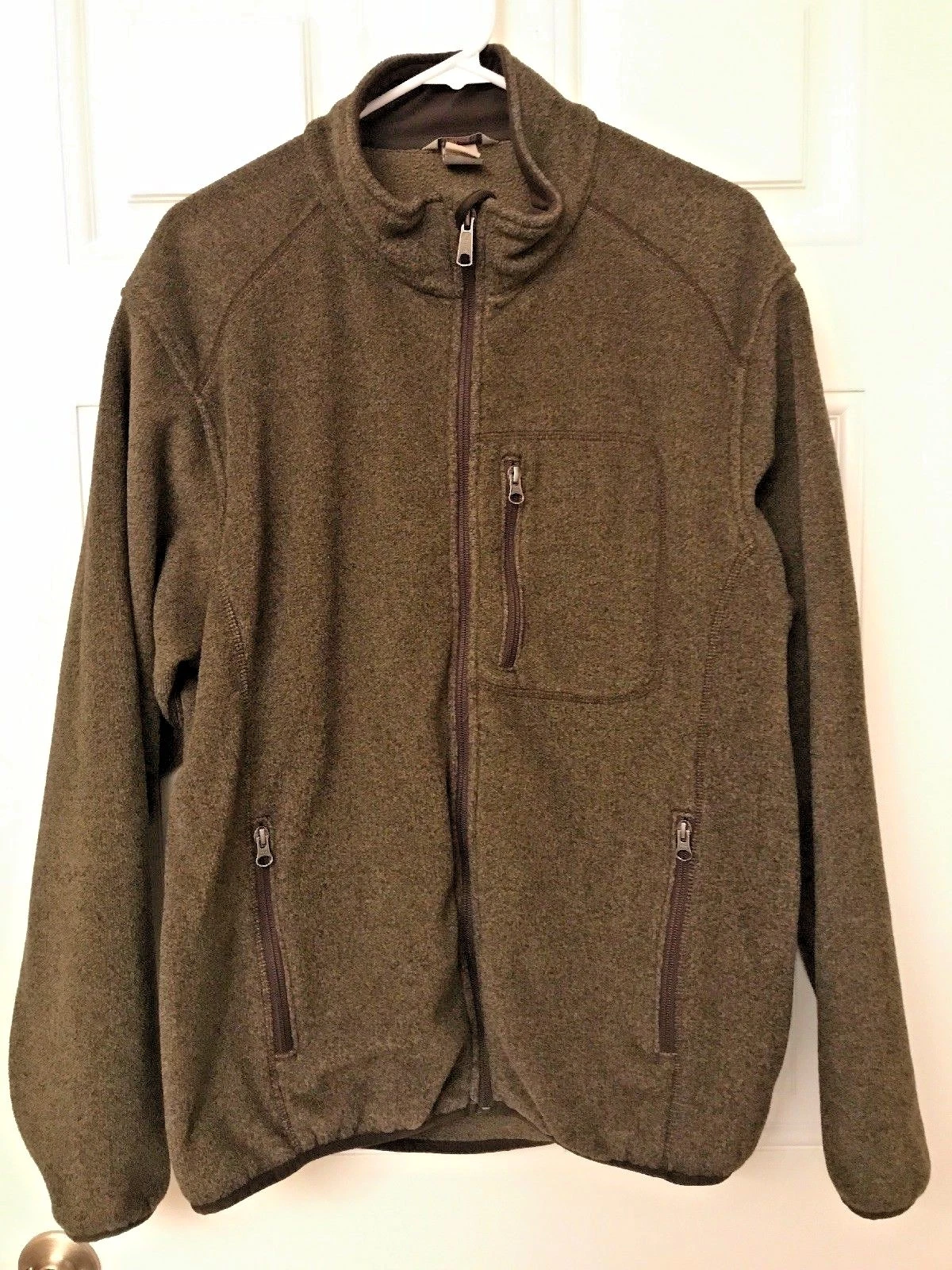 Duluth Trading Fleece Jacket Zippered Front Green Men's Size Medium