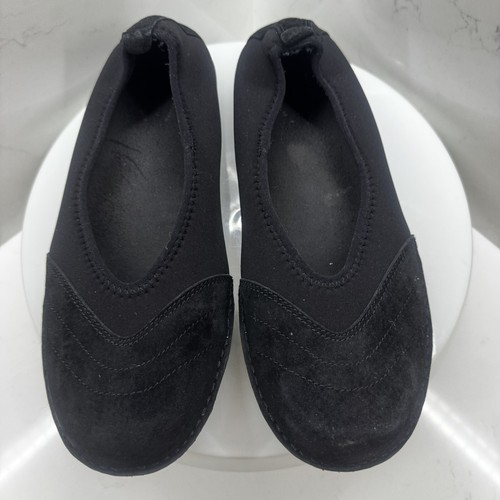 Merrell Duet Note black ballet flats casual shoes suede and stretch size 10