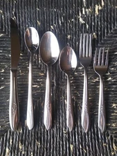 Lot of 6 Vtg Silverware By Imperial Stainless USA Forks Spoons Knife Flatware #5