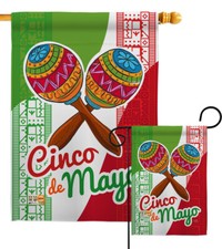 Maracas Cinco De Mayo Southwest Mexican Music Puebla Garden House Yard Flag