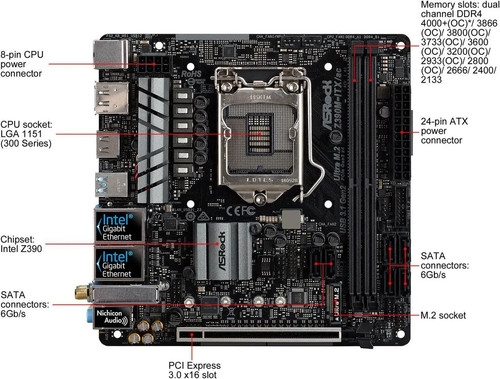 ASRock Z390M-ITX/ac LGA 1151 (300 Series) Intel Z390 Mini ITX Intel Motherboard - Picture 6 of 8
