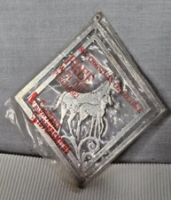 1987 Christmas Collectibles Montana Silversmith Ornament 2 Horses 3'' Silvertone