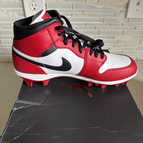 Nike Air Jordan 1 Mid TD Chicago Football Cleats Mens Size 10.5 - Picture 7 of 15