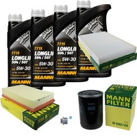 Mann Inspektionspaket 4L Mannol Longlife 504/507 5W-30 FüR Audi A6 1.9 TDI