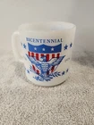 Vintage Milk Glass Bicentennial Coffee Mug USA 1776 1976 Glasbake Americana