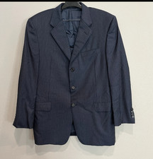 Hickey Freeman Blazer Jacket Loro Piana Tasmanian Super 130's Wool Navy Blue 42R