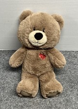 Aurora Oliver Brown Bear 14" Plush Teddy Red Sequin Heart Stuffed Animal