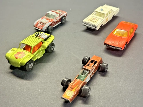 Vintage Mix Lot Toy Dicast Car Truck Matchbox Lesney Johnny Lighting Police