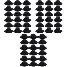 60 pcs Black Mini Formal Hats Miniature Doll Formal Hats For Doll Accessory