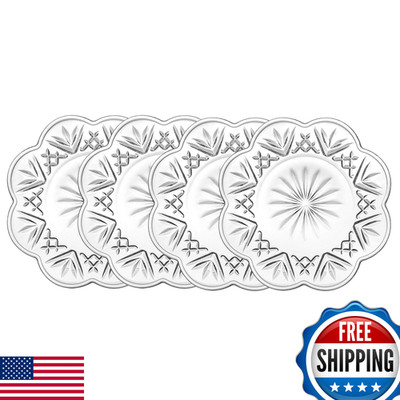 Godinger Lead Crystal Set Of 4 Dublin Canape Plates 25765