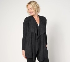 Barefoot Dreams Size S/M CozyChic Lite Ribbed Island Wrap Cardigan BLACK A669829