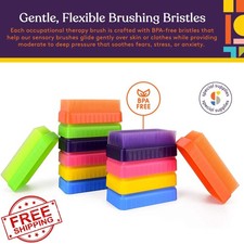 Sensory Brush Therapressure Calming Tool for Kids Adults Colored 12-Pack