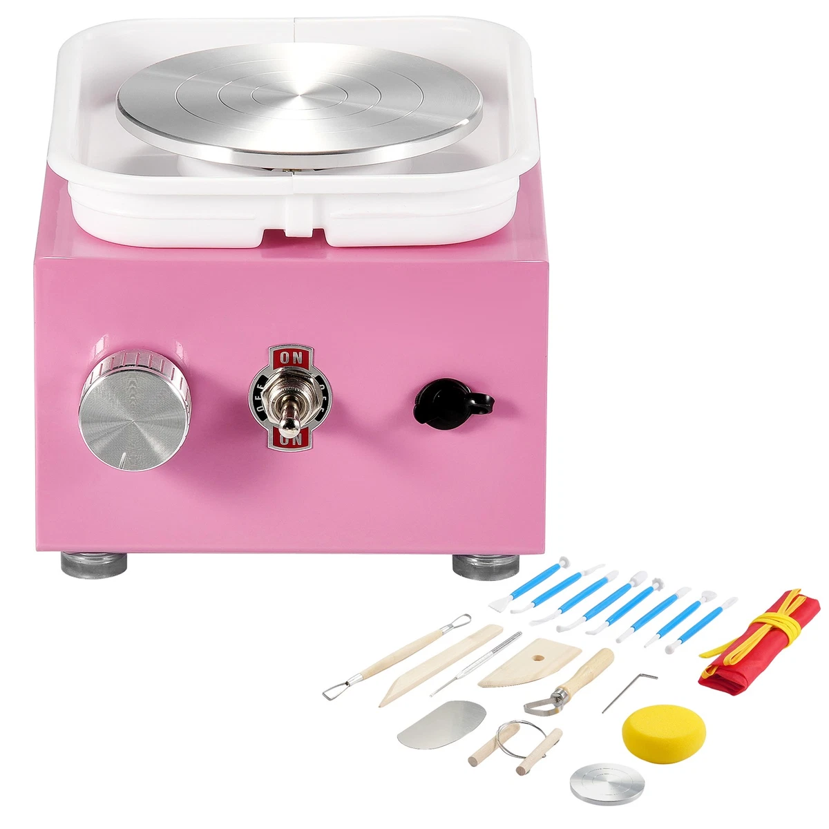 Mini-Töpferscheibe 30W Elektrisch Mit 16-teiligem Werkzeugsatz – Für Keramik-Anfänger & Kinder, Bis 1 Kg, Blau
