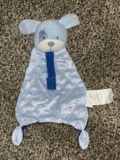 Swiggles Blue Puppy Dog Rattle Security Blanket/Lovey Paci Holder