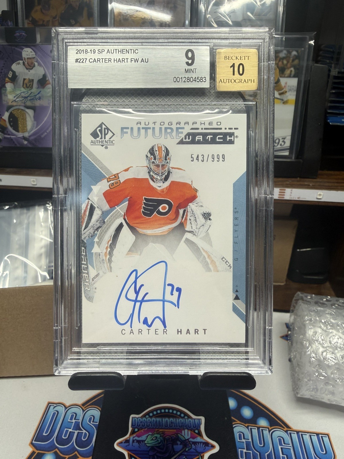 2018-19 SP Authentic Future Watch Auto #227 Carter Hart Rookie RC BGS 9/10 MINT