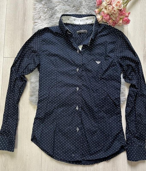 Men Emporio Armani Shirt Navy Cotton S