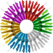 Newwiee 48 Pcs Metal Kazoos with Lanyards Musical Instruments Multicolor