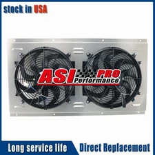 SHROUD+2X14" ELECTRIC FANS+RELAY FOR 88~99 CHEVY GMC C/K 1500 2500 3500 5.7 7.4L