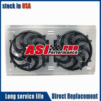 SHROUD+2X14'' ELECTRIC FANS+RELAY FOR 88~99 CHEVY GMC C/K 1500 2500 3500 5.7 7.4L