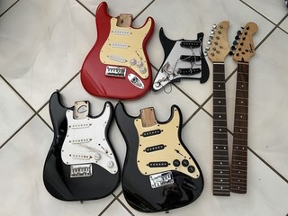 Lot of Guitar Parts Body & Necks Fender Squire Salvaged For Repair