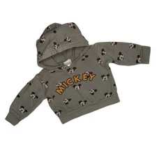 Baby Disney Mickey Mouse Hoodie 3-6M Unisex Green 100% Cotton