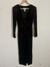 Vintage Connected Black Velvet Dress Shimmer Dress 90s Dress