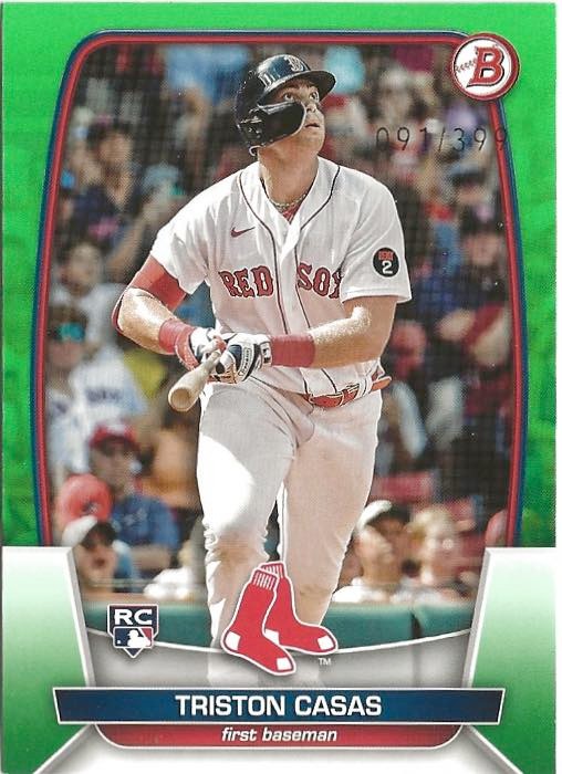 2023 Bowman Triston Casas Green RC 091/399 Boston Red Sox