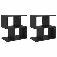 Nachttisch Set 2 StüCk Schwarz 50X30X51,5 Cm Holzwerkstoff