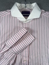 Ralph Lauren Purple Label 120's 2 ply cotton striped dress shirt French Cuff 17
