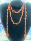Vintage Carnelian Chip Open Ended Necklace Long Strand 46" — photo 2