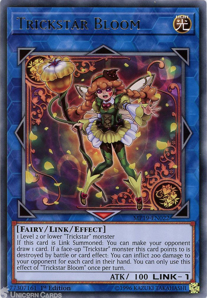 MP19-EN022 Trickstar Bloom Rare 1st Edition Mint YuGiOh Card